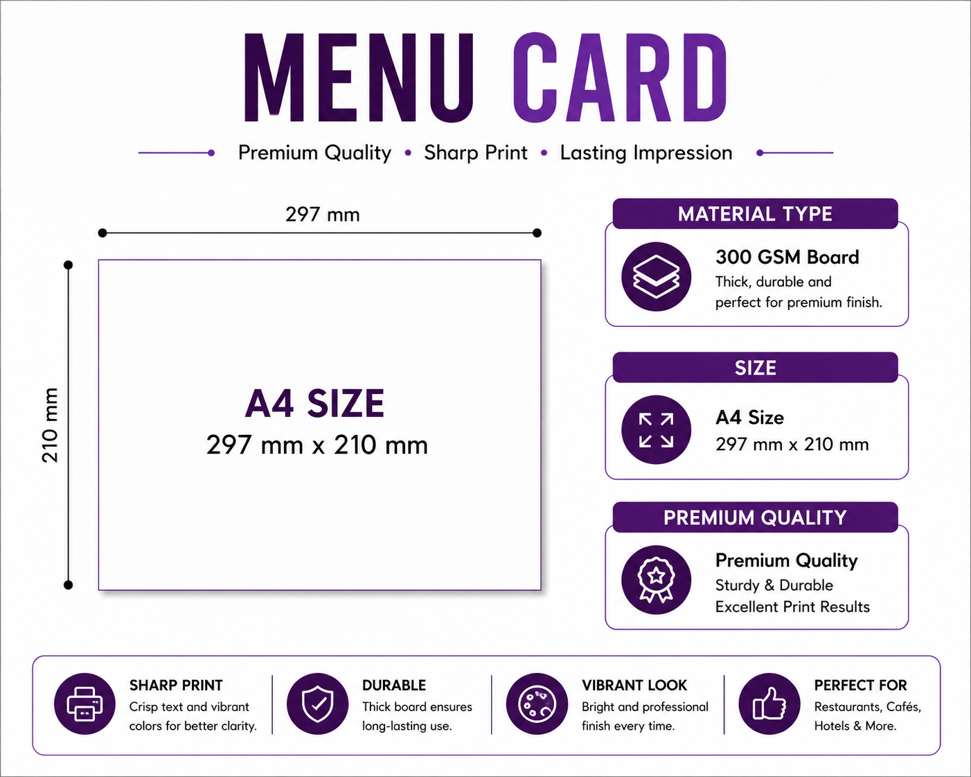 Flat Menu Cards