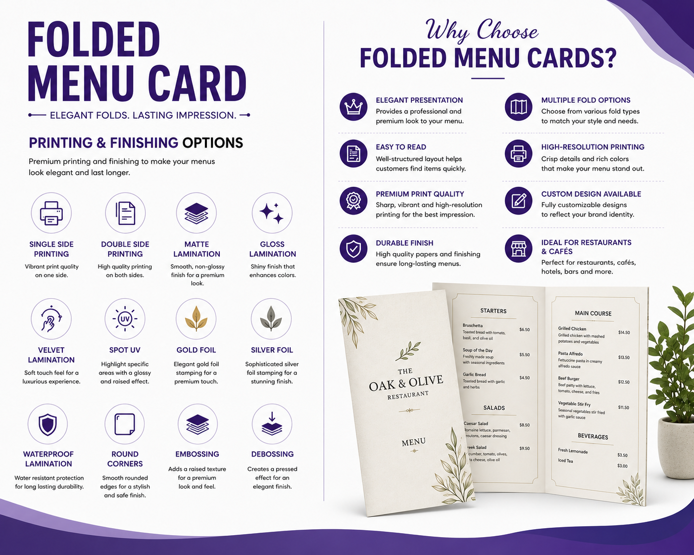 Folded Menu Card