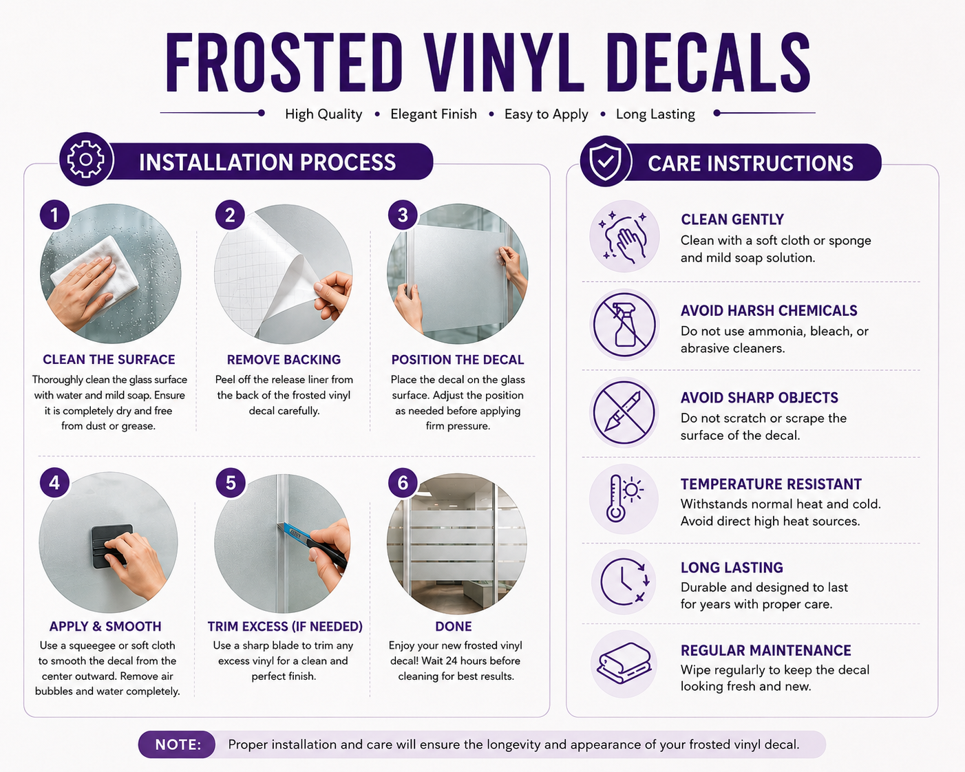 Frosted Vinyl decals