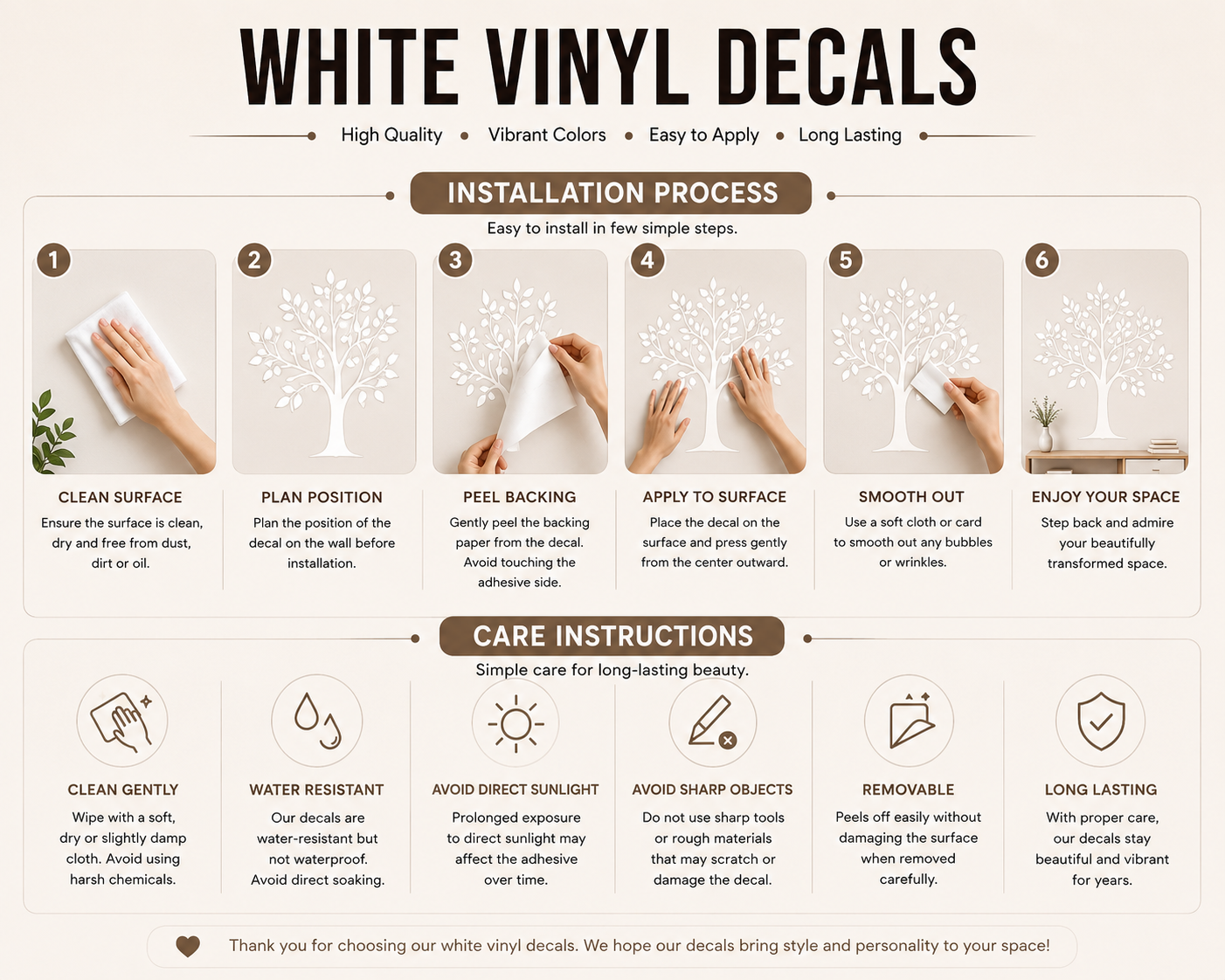 White Vinyl Decals