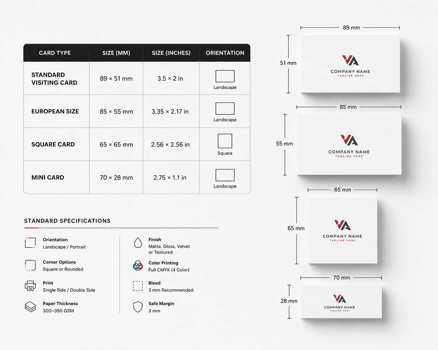 Standard Visiting Cards