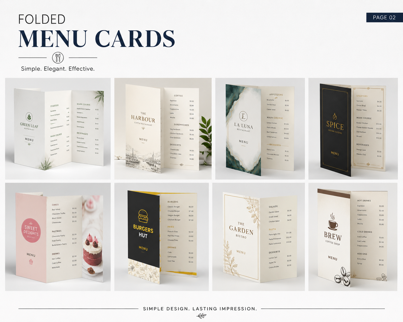 Folded Menu Card