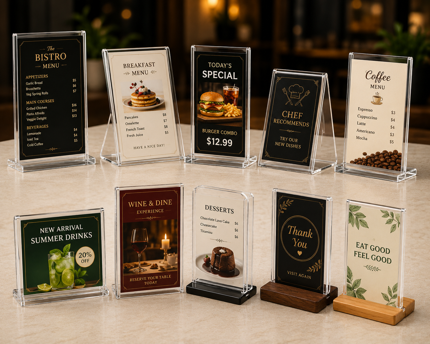 Acrylic Menu Holders
