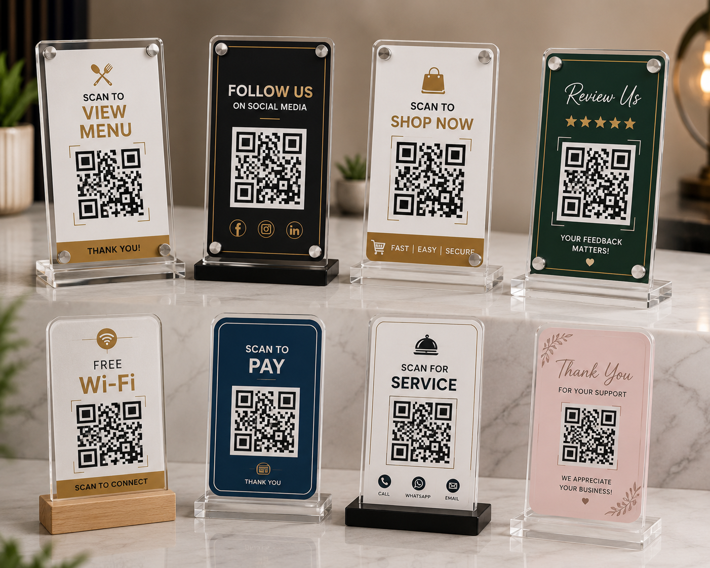 Acrylic QR Code Stands