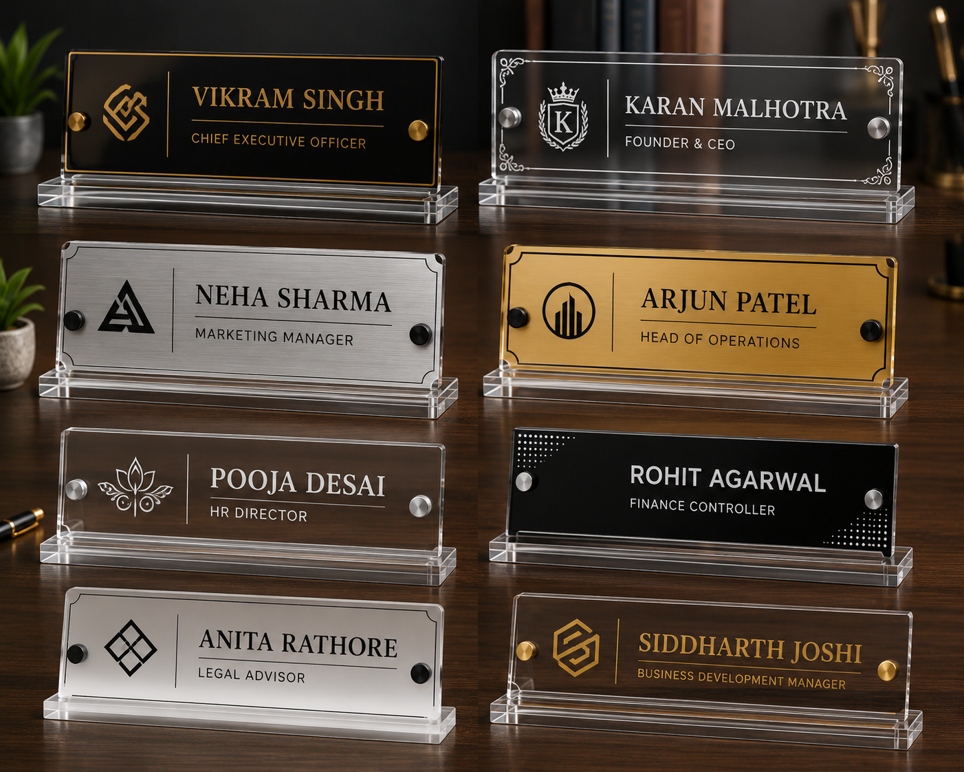 Acrylic Desk Name Plates