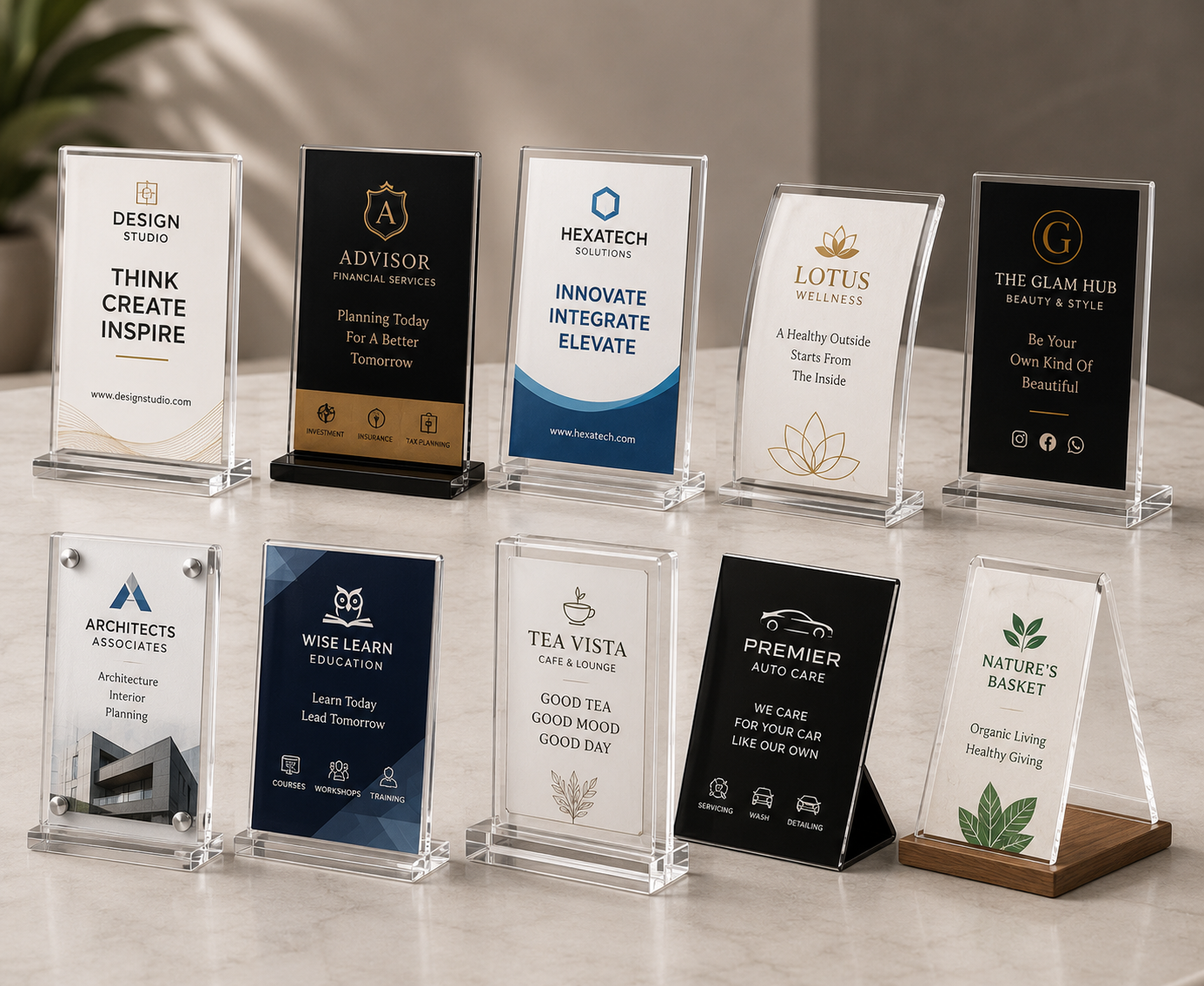 Acrylic Table Top Stands