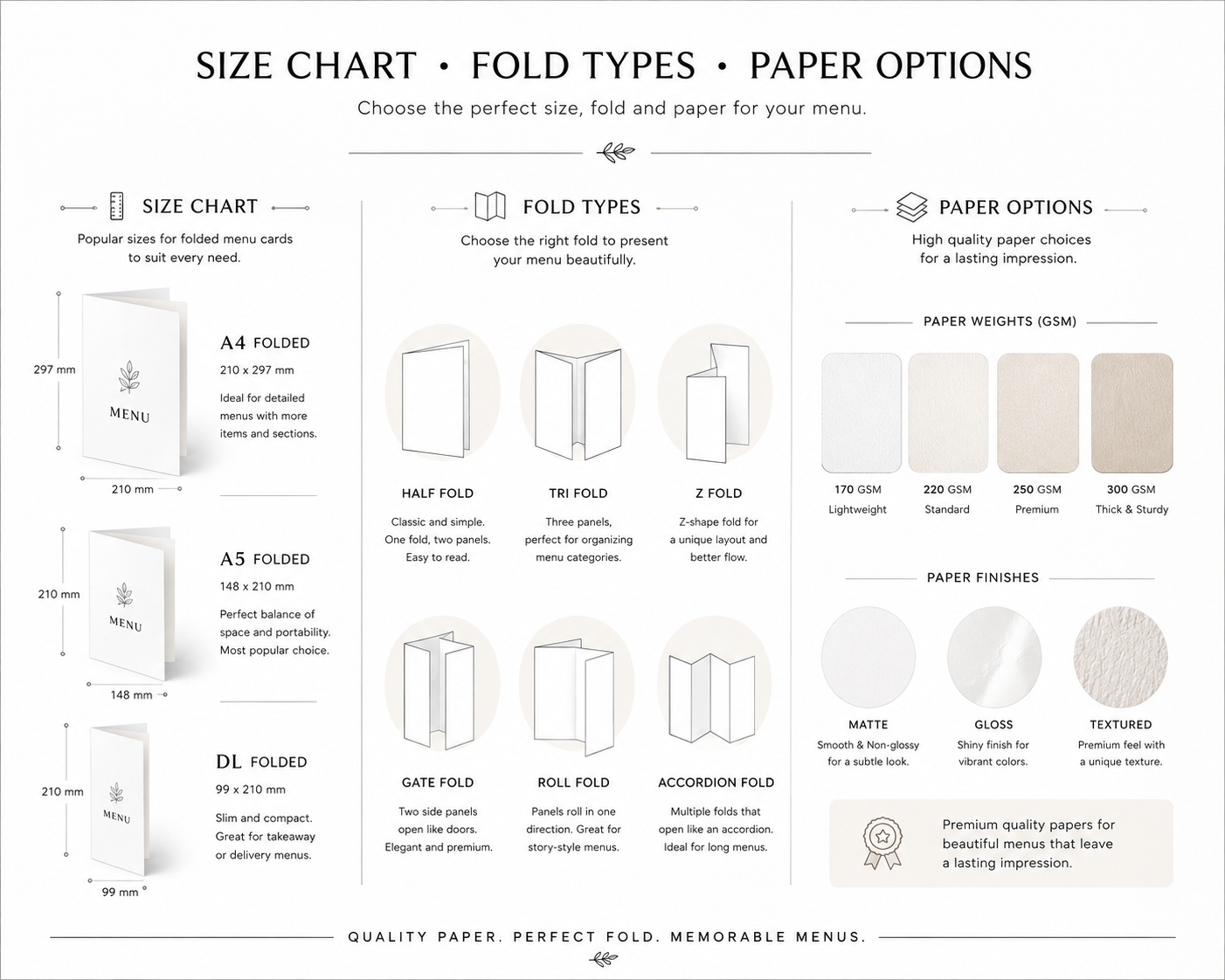 Folded Menu Card