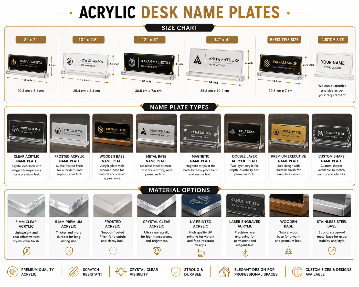 Acrylic Desk Name Plates